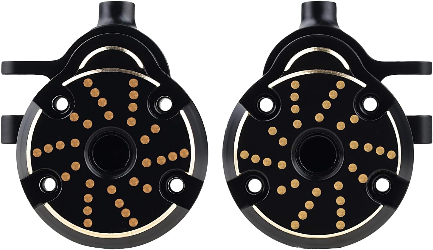 Brass Front Steering Knuckles Outer Portal Cover+Inner Portal Cover Housing 33g/Pair Weights for Redcat Ascent-18 1/18 Scale RC Crawler Upgrades,Black Coating