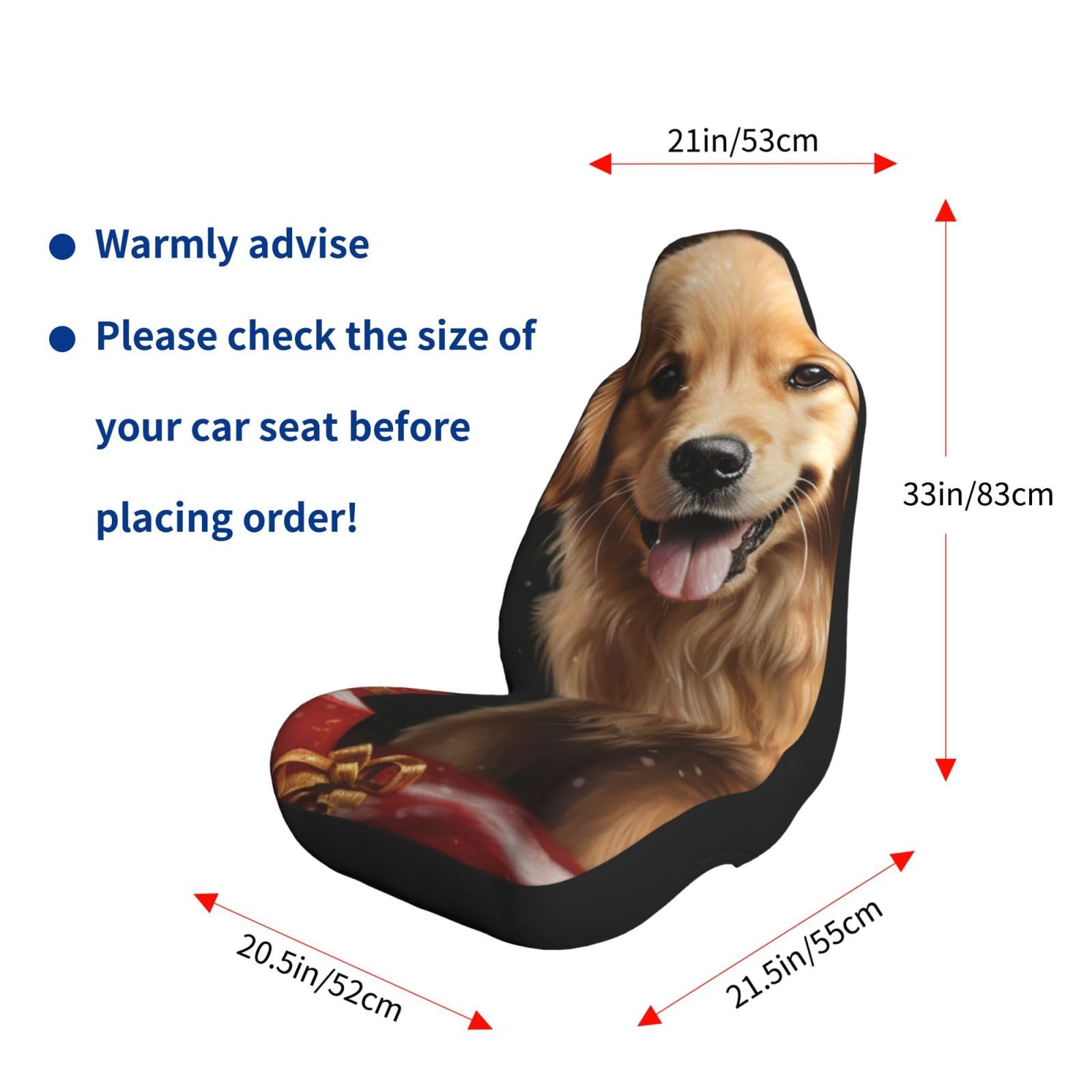 Golden Retriever pokrowce na siedzenia samochodowe, uniwersalne ochraniacze na siedzenia samochodowe, z elastycznym paskiem, akcesoria samochodowe, zestaw 2 szt., 2 szt