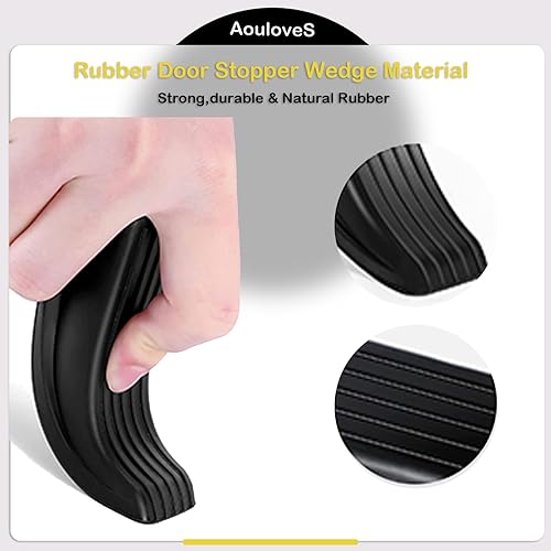 Miniatura 3 de Topes de puerta de goma para cuña de seguridad para la parte inferior de la puerta en alfombras, hormigón, azulejos, linóleo y madera, cuña de tope