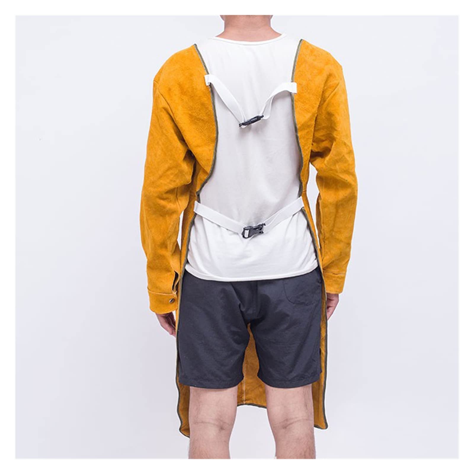 Llamada de soldadura de cuero de bajo cuello Flame/calor/abrasión herrero de soldadura con herramienta de bolsillos