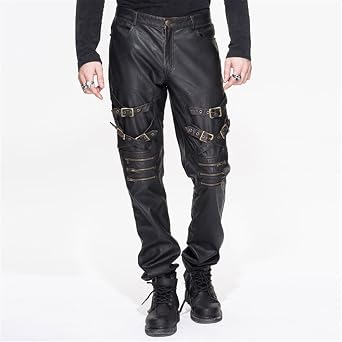 Devil Fashion Men PU Leather Trousers 
