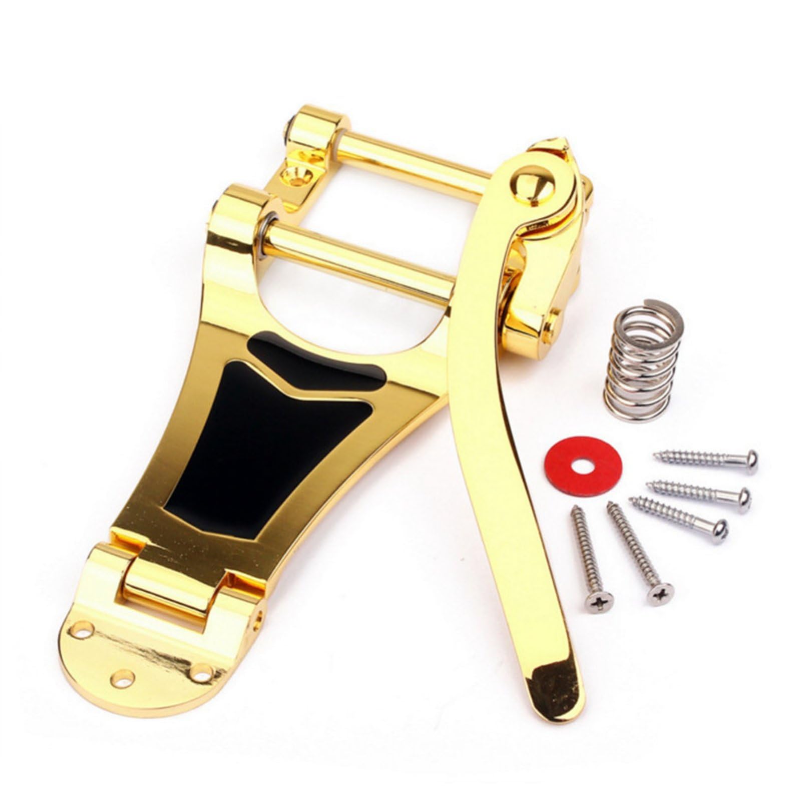 Cordiera Archtop Jazz Lega Metallo Cordiera Vibrato Oro Metallo Resistente Ponte Tremolo per Musicisti, Upgrade, Studio Musicale, Oro