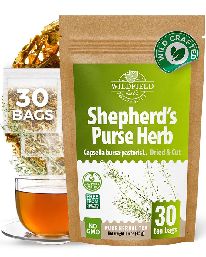 Image of 30 Bags Shepherd's Purse Herb Tea (Capsella Bursa-Pastoris) - 30 Count 1.5g Bags Dried Shepherds Purse Herbal Tea