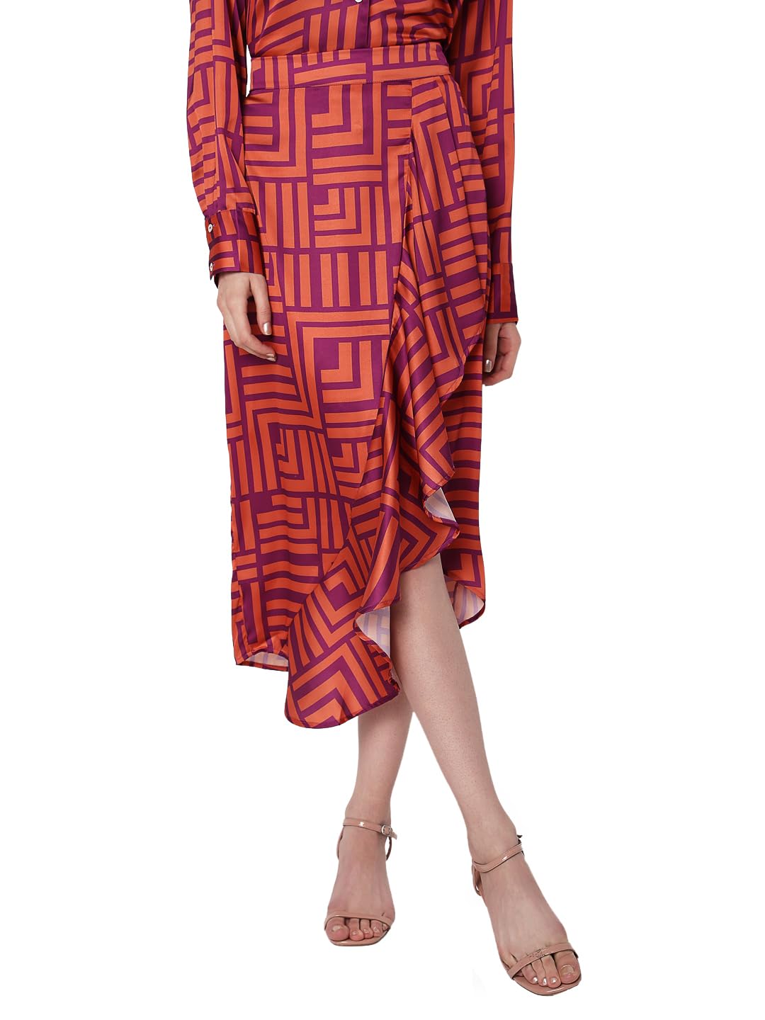 vero moda Women's Polyester Western Midi Skirt-picture-10