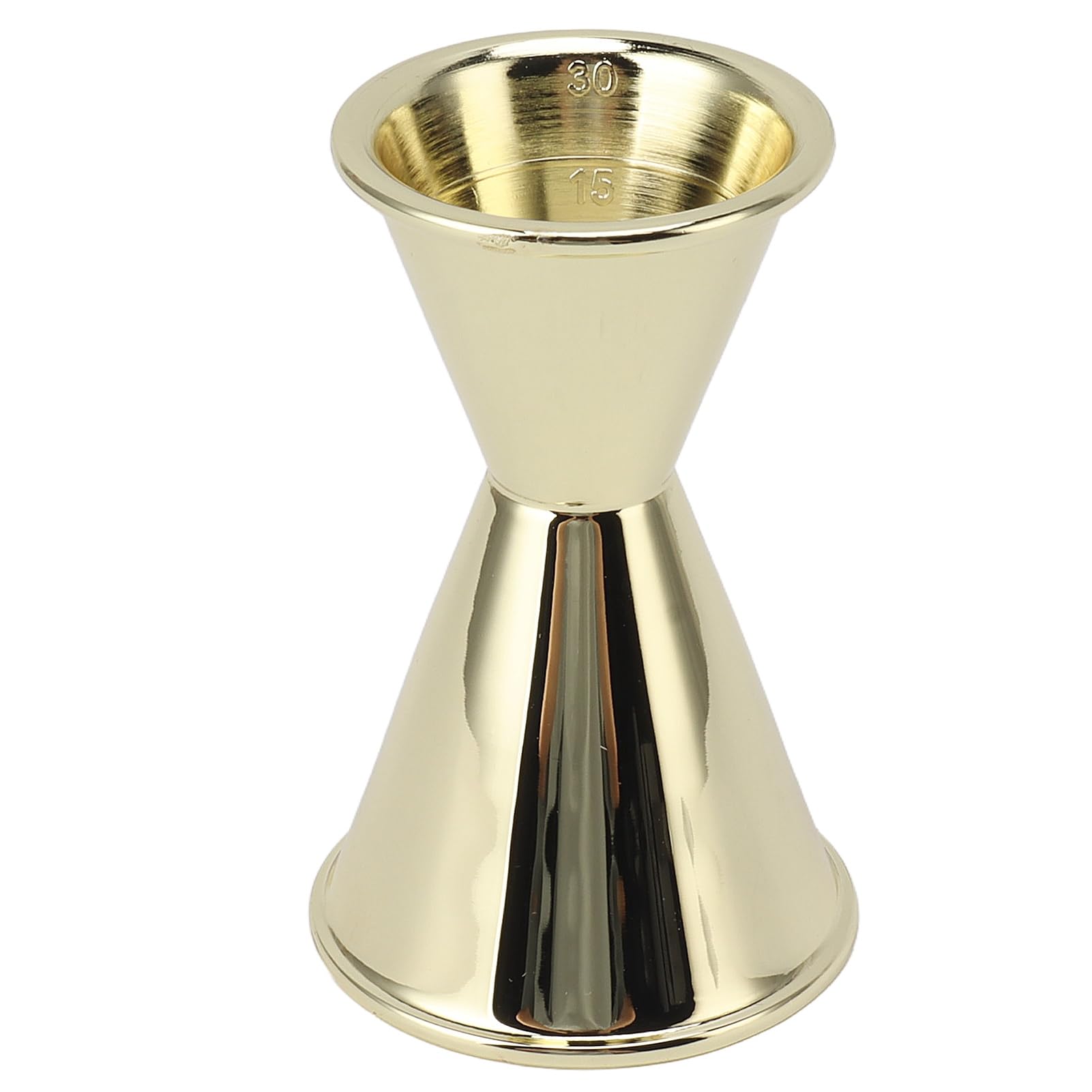 Cocktail Jigger Easy Pour 304 Stainless Steel Flexible Twist Measuring Cup for Party (Gold Plated)