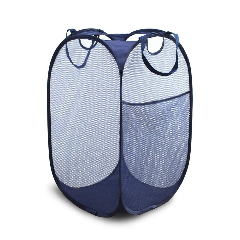 DUEBSN Foldable Pop Up Laundry Basket Laundry Basket Container Bag Large Capacity Hamper Laundry Basket Storage Dirty Basket Toy Sundries Storage Basket, Dark Blue