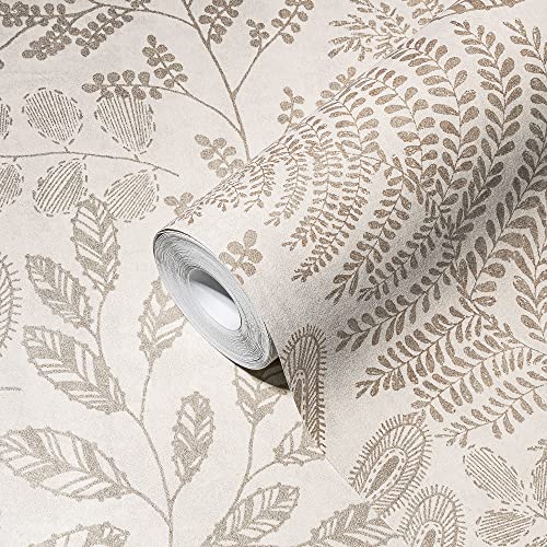 A.S. Création The Bos 388302 Non-Woven Wallpaper Floral Creme Gold 10.05 m x 0.53 m Made in Germany, Cream, 53 x 1005 cm - Image 2