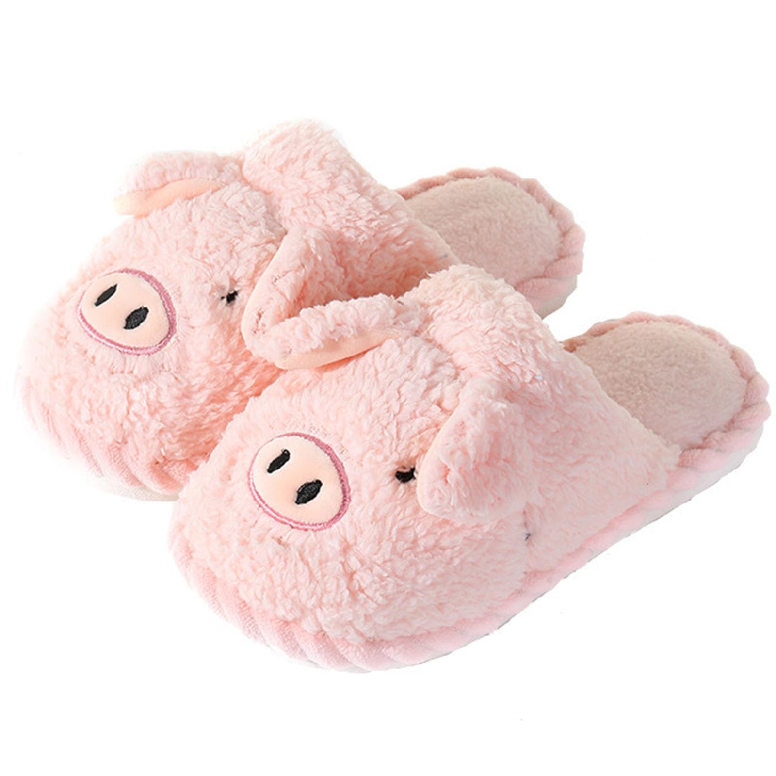FJWYSANGU Womens Mens Slippers with Memory Foam Fuzzy Warm Slip On House Slippers Cute Animal Couple Soft Plush