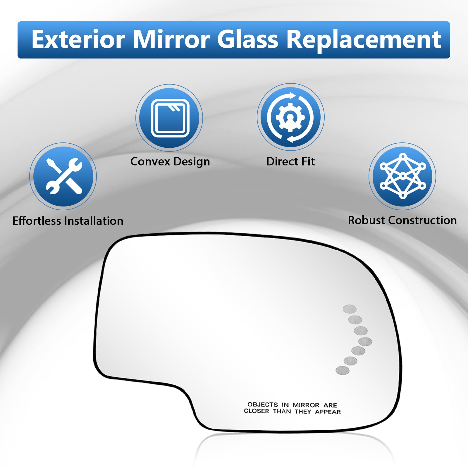 TOP-MAX Passenger Side Mirror Glass Replacement for 2003-2006 Chevy Silverado GMC Sierra Tahoe Yukon Suburban Avalanche Cadillac Escalade, Heated Exterior Right Mirror with Turn Signal