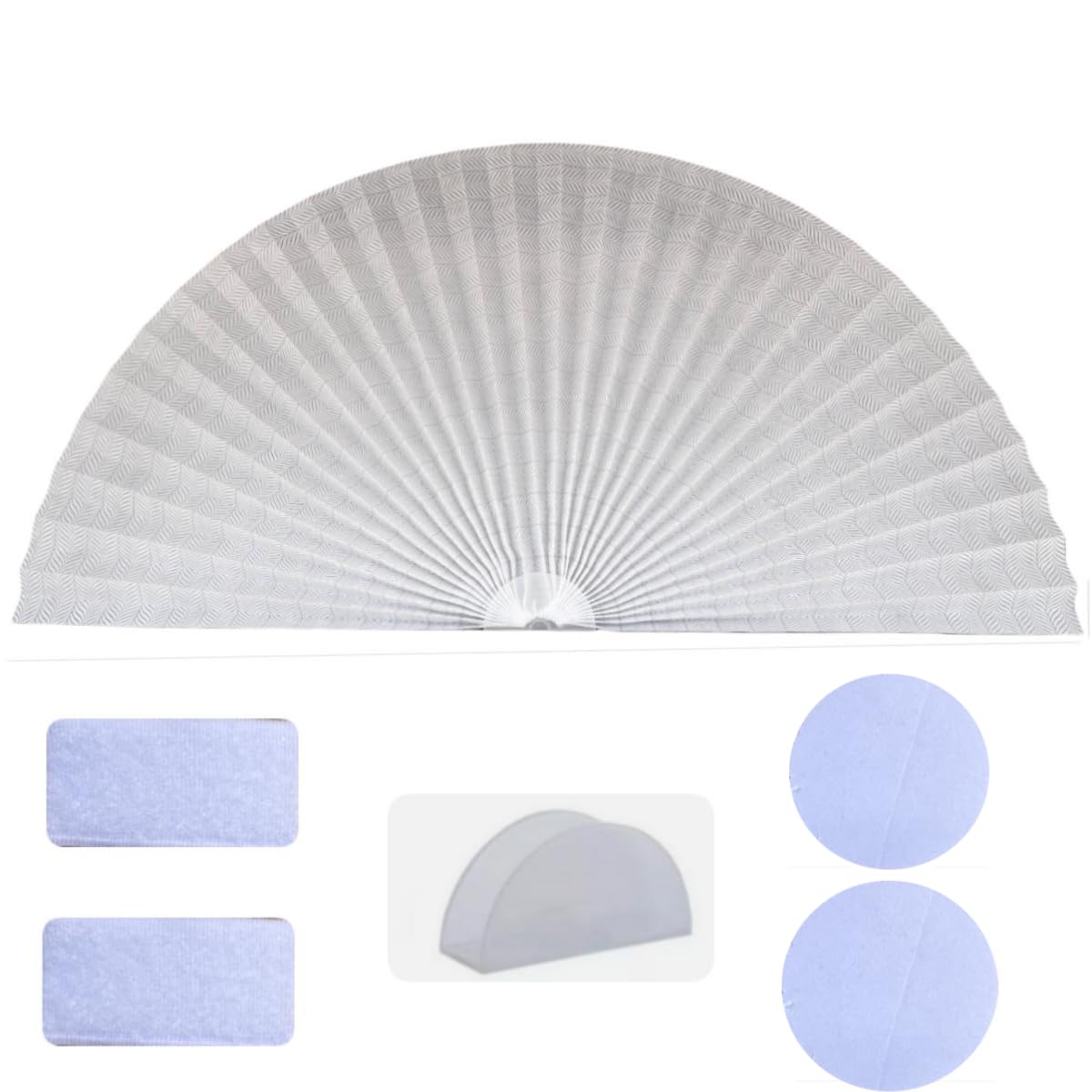 Leaf Pattern Arch Window Shade Non-Woven Arch Semi-Shading Blinds Half Circle Window Shade Curtains Half Window Moon Shades Bedroom Living Room Balcony Decor (White, 22x44 inch?55x110cm?)