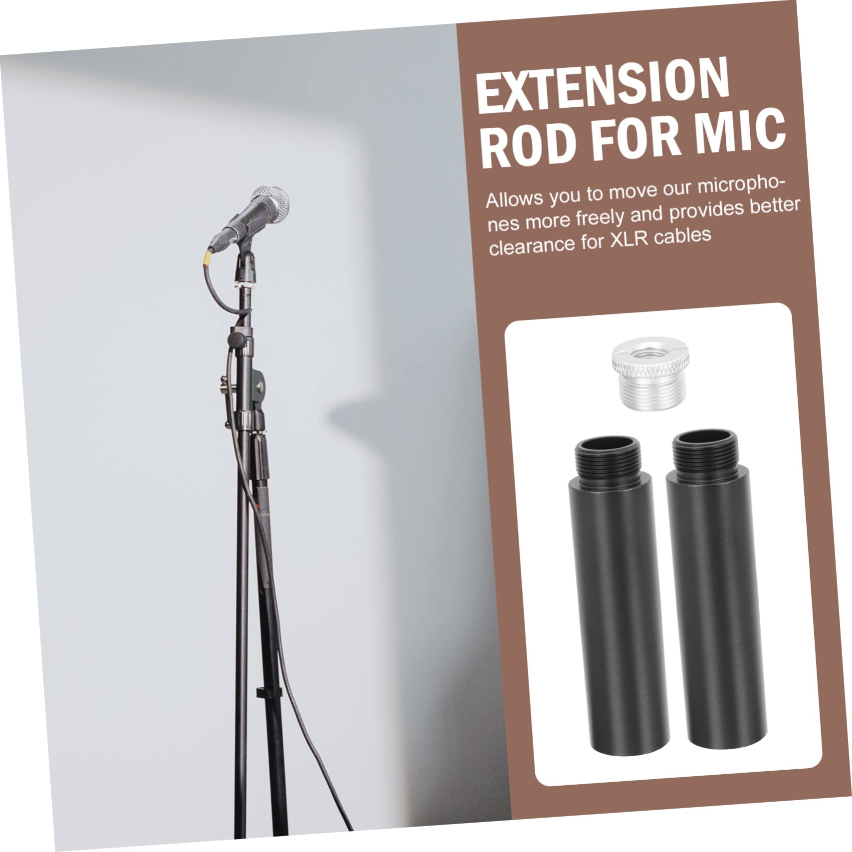 Abaodam 5/8 Male to Female Microphone Stand Extension Tube Mic Bracket Extender Mic Boom Arm Extender