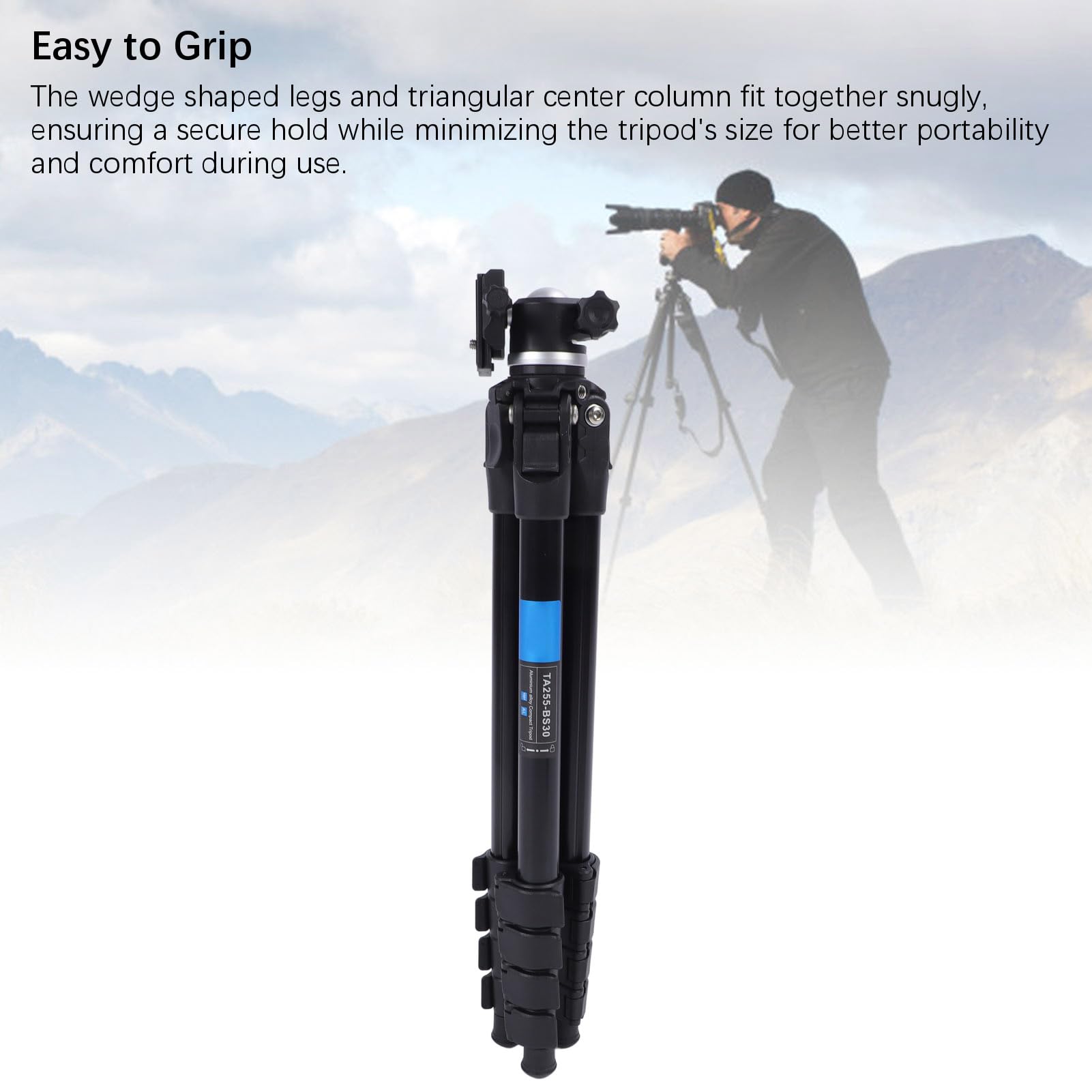 Treppiede per Fotocamera con Testa a Sfera 360°, 63,4 Pollici, per | Treppiede in lega di alluminio resistente per DSLR, treppiede da viaggio con colonna centrale invertita per riprese ad