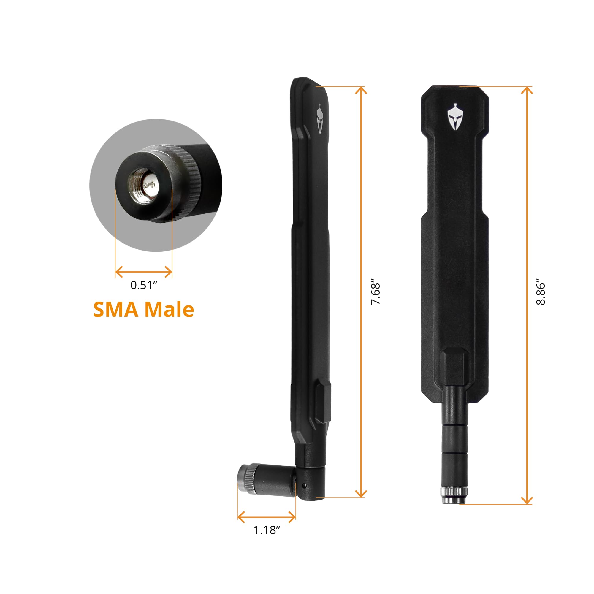 Spartan Camera Antenne de caméra de piste 4G/LTE à charnière avec connecteur SMA, gain élevé, positionnement flexible, force et stabilité du signal améliorées (1)
