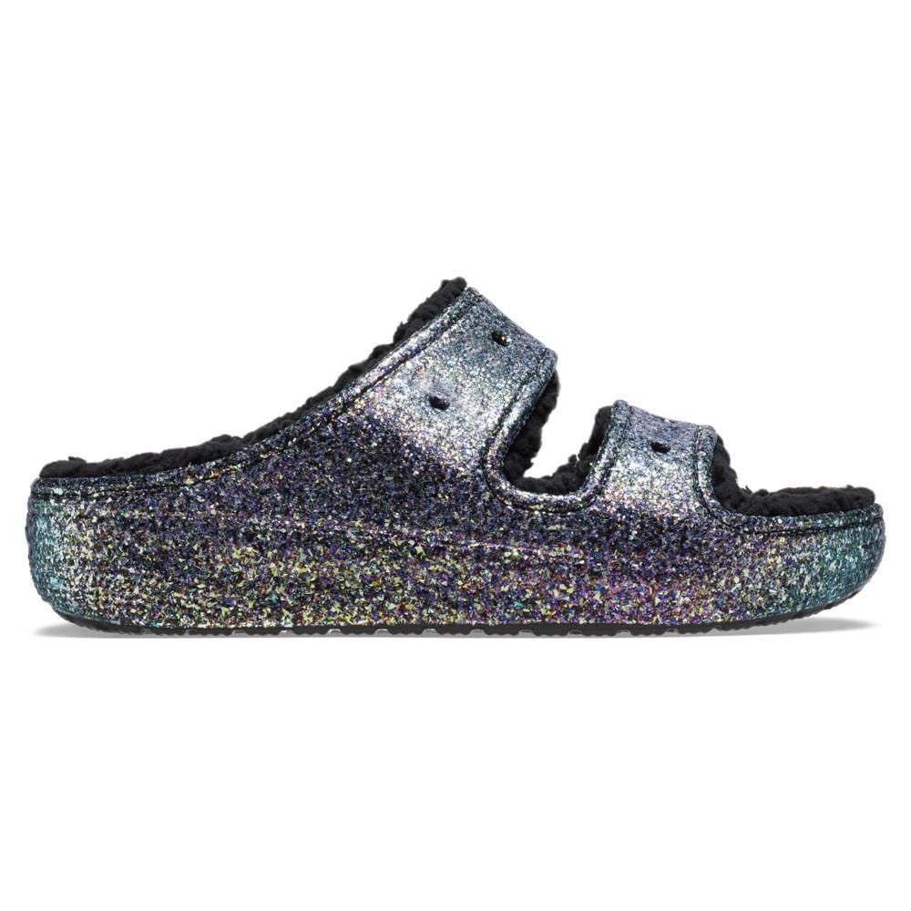 Crocs Unisex Classic Cozzzy Sandal, Black/Multi, 9 Men/11 Women