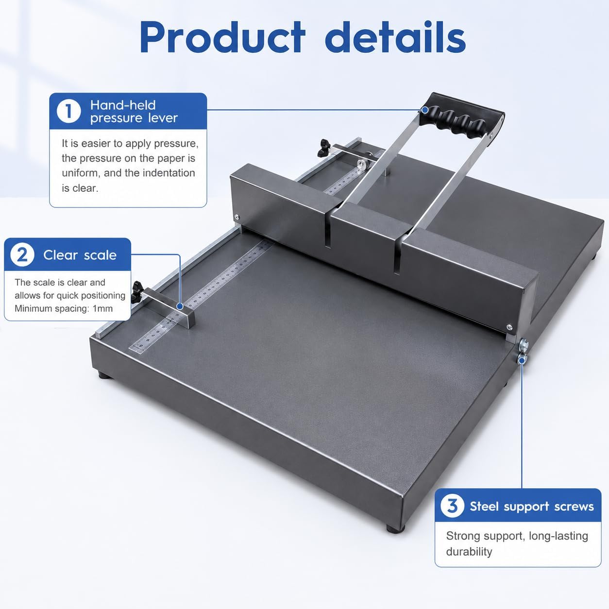 Strumento manuale per carta Creaser A4 A3 con guida magnetica