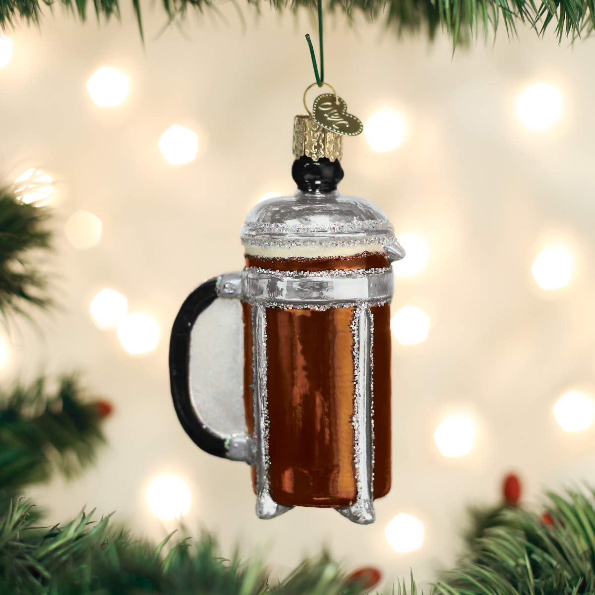 Old World Christmas French Coffee Press Ornament, Multi