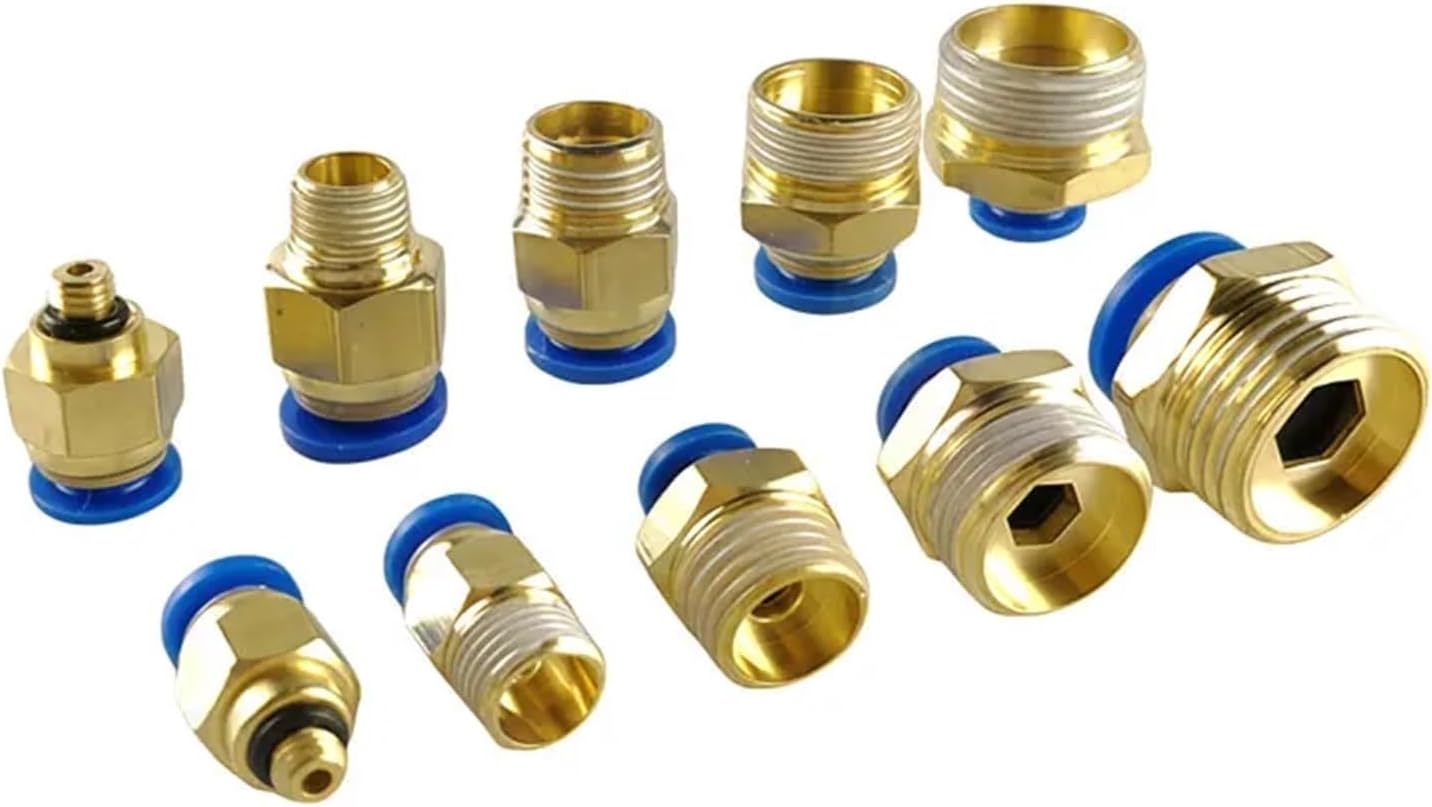 1pcs PC Air Pneumatic Fitting 4mm 6mm 8mm 10mm 12mm Quick Connector Male Thread Compressed 1/4 1/2 1/8 3/8 Hose Tube Connector(PC 8-03)