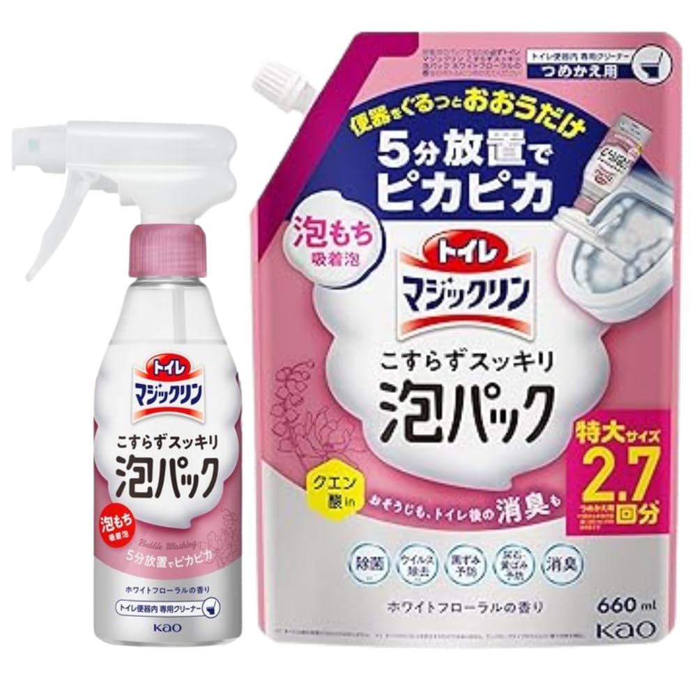 トイレマジック リン こすらずスッキリ 泡パック 本体 300ml + 詰替え…