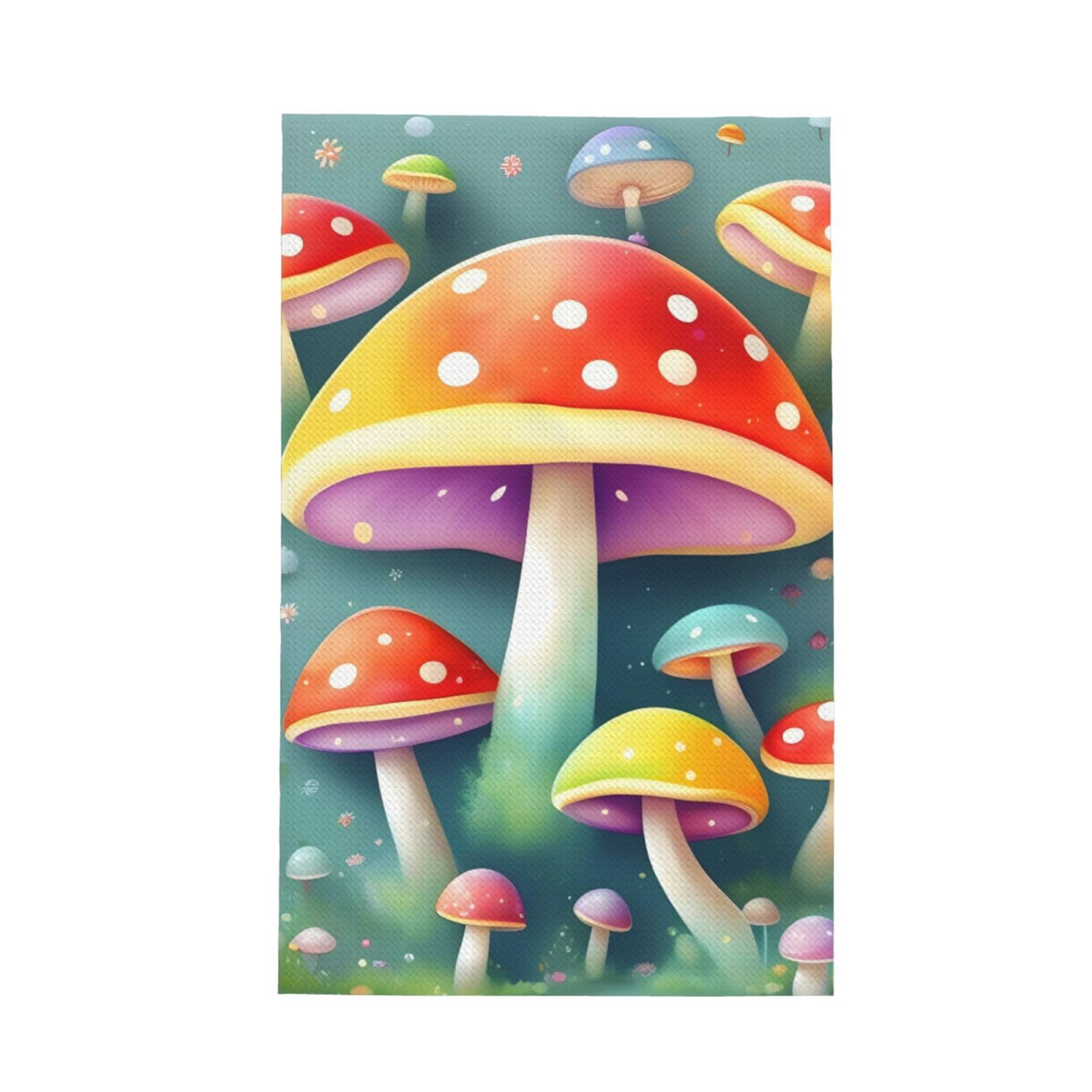SXZVVBN Cute colored mushrooms Super Absorbent Microfibre Waffle Towels Fast Drying Dish Cloths Home Cafe Barista