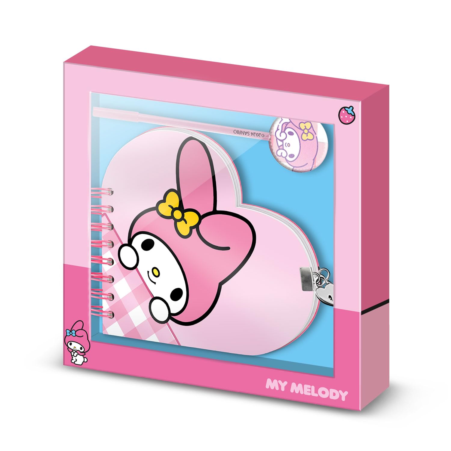 Sanrio My Melody Cute-Heart Diary + Pen, Pink