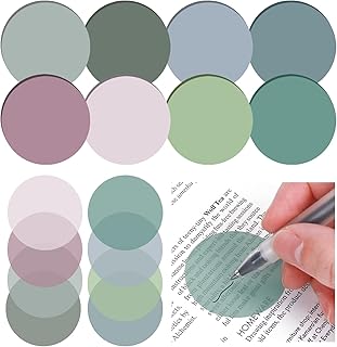 400Sheets Transparent Sticky Notes, Round Morandi Clear Sticky Note Tabs, Translucent Book Markers Page Flags Stickers, Bible Sticky Tabs for Annotating Books, Aesthetic School Office Supplies