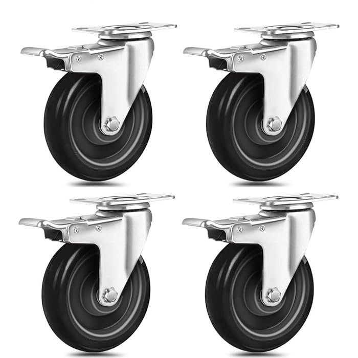 Buy SPACECARE 5 Inches Caster Wheels, Heavy Duty Locking Casters with