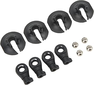HERCHR Shock Rod End Spring Cup Set, Plastic Heavy Duty RC Shock Rod End Ball Head Accessories for 1/7 1/8 RC Cars (Black)