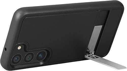 Miniatura 8 de kwmobile Funda compatible con Samsung Galaxy S23 con soporte, carcasa rígida con parachoques suave y soporte, color azul oscuro