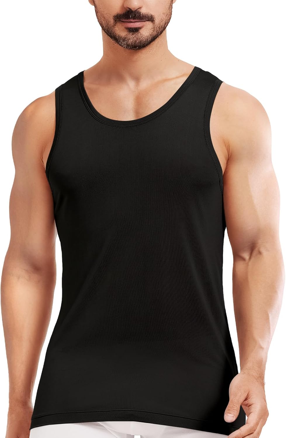 Men's Silk Tank Tops Sleeveless Pure Silk Undershirt Super Absorbent and Breathable