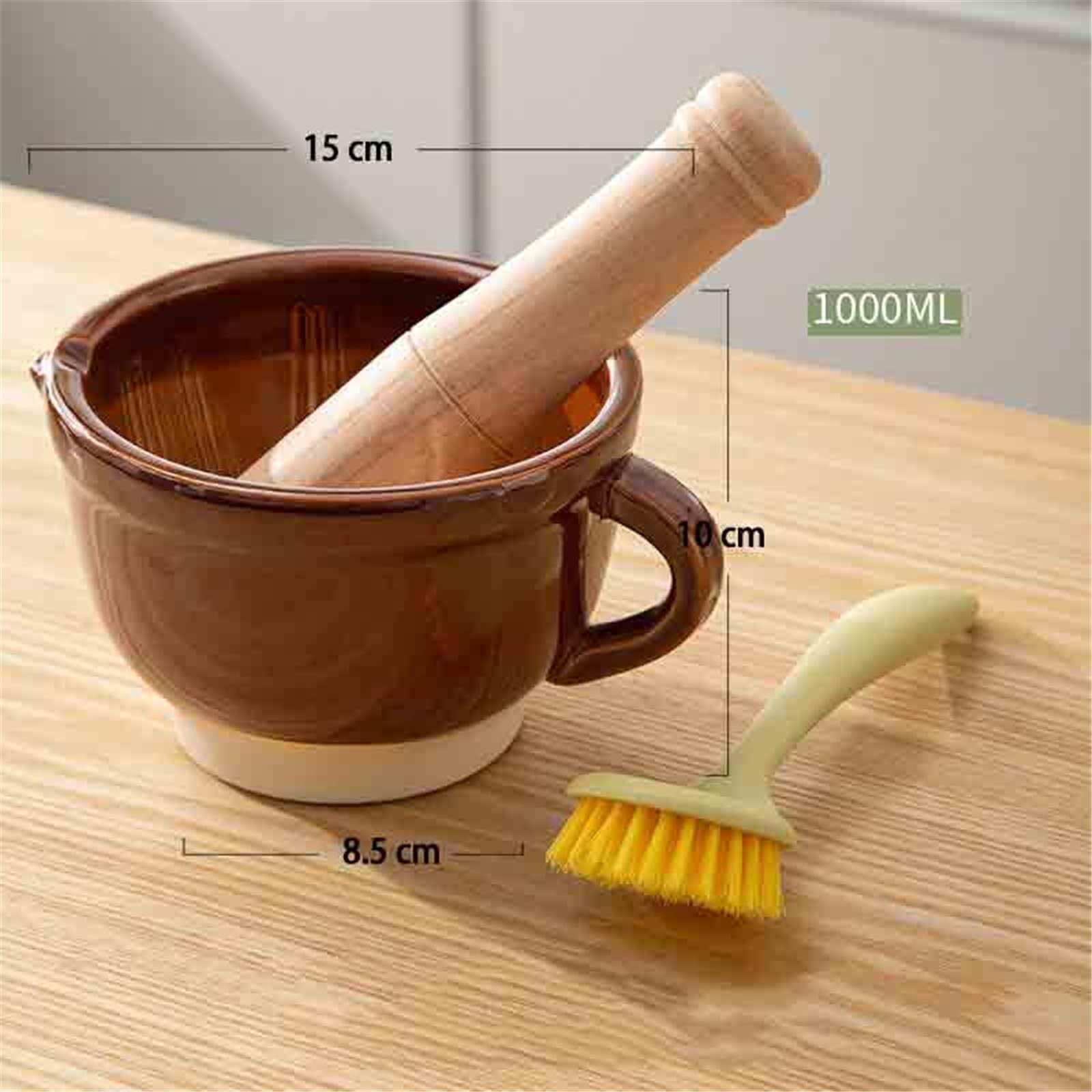 Pratico Mortaio in ceramica con ciotola e pestello for la frantumazione di medicinali for spezie aglio
