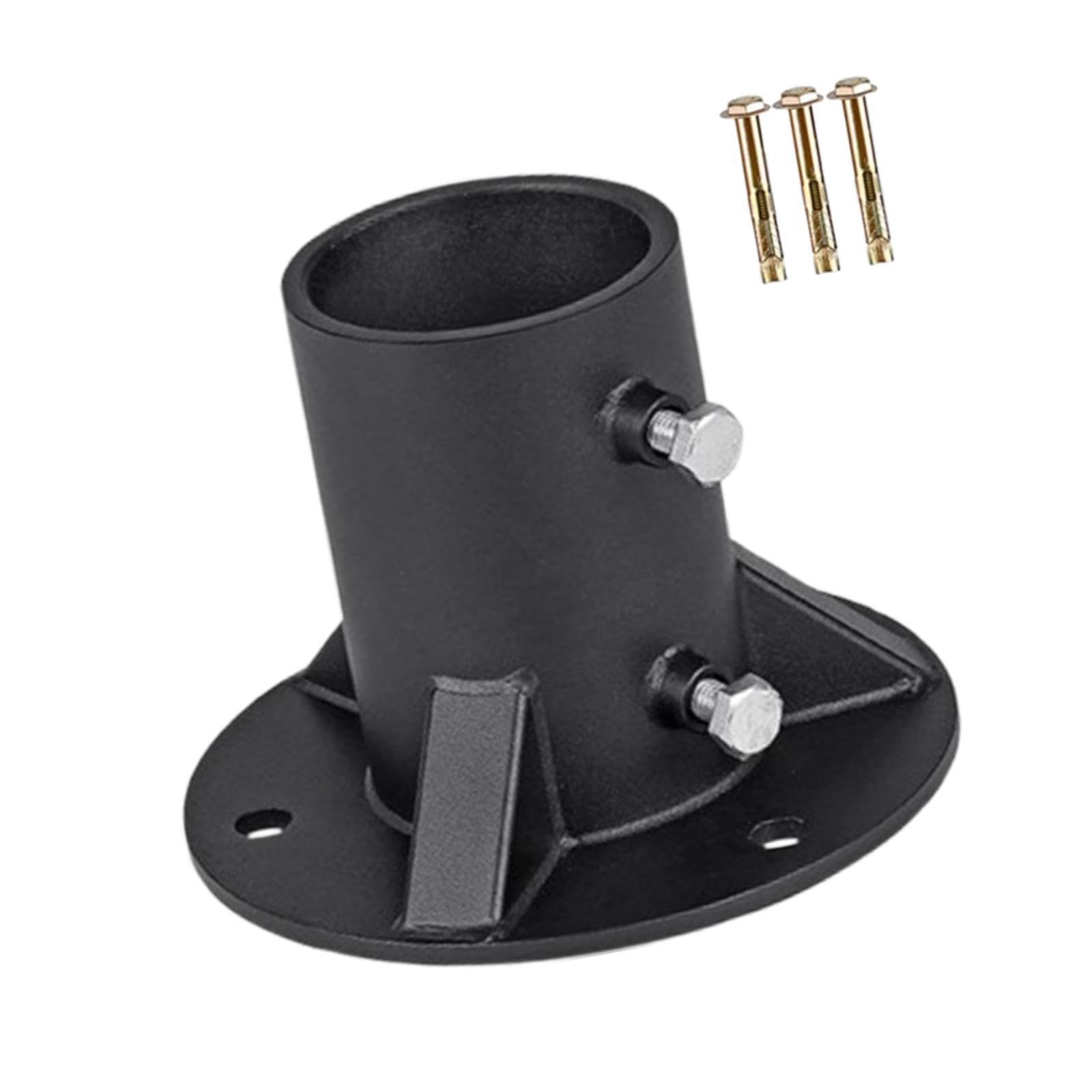 Mophrati Sturdy Chain Link Fence Post Base Metal Round Flange Base Guarantees Solid Installation For Reliable Mailbox And Fence Post Support Flange Heavy Duty