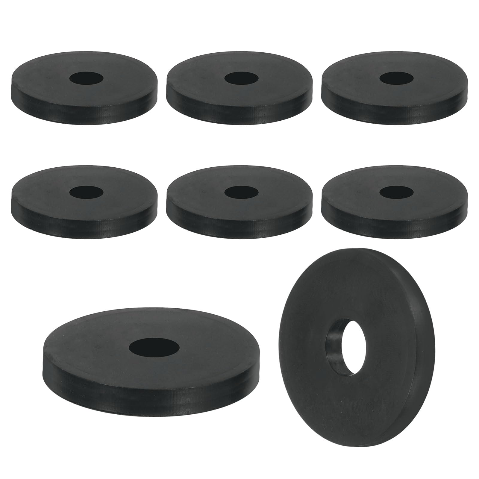 uxcell 18Pcs Thick Rubber Spacer, 1-3/8 Inch OD x 1/4 Inch ID x 3/16 Inch Thickness Round Rubber Bushings Anti Vibration Flat Spacer Washers for Home