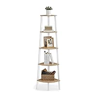 VASAGLE Libreria Angolare a 5 Ripiani, Scaffale ad Angolo