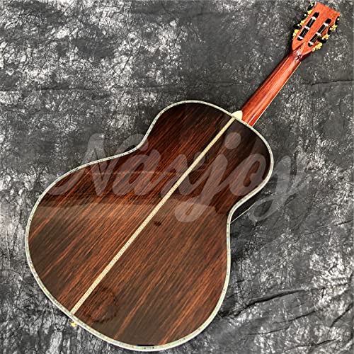 39" Solid Red Cedar 000 Style Acoustic Abalone Inlays Ebony Fingerboard Rosewood Back And Sides #TOP3