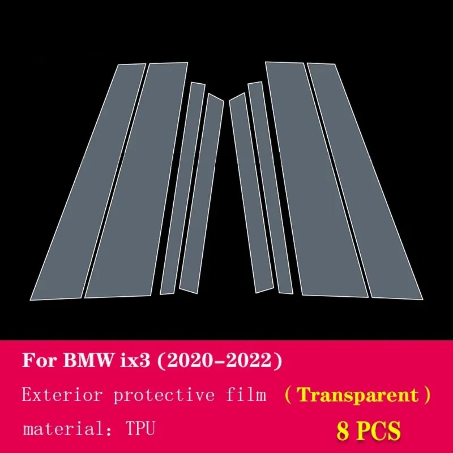 Pellicola protettiva per carrozzeria auto, in poliuretano termoplastico, resistente ai graffi, per BMW G08 ix3 2020-2023 (A trasparente)