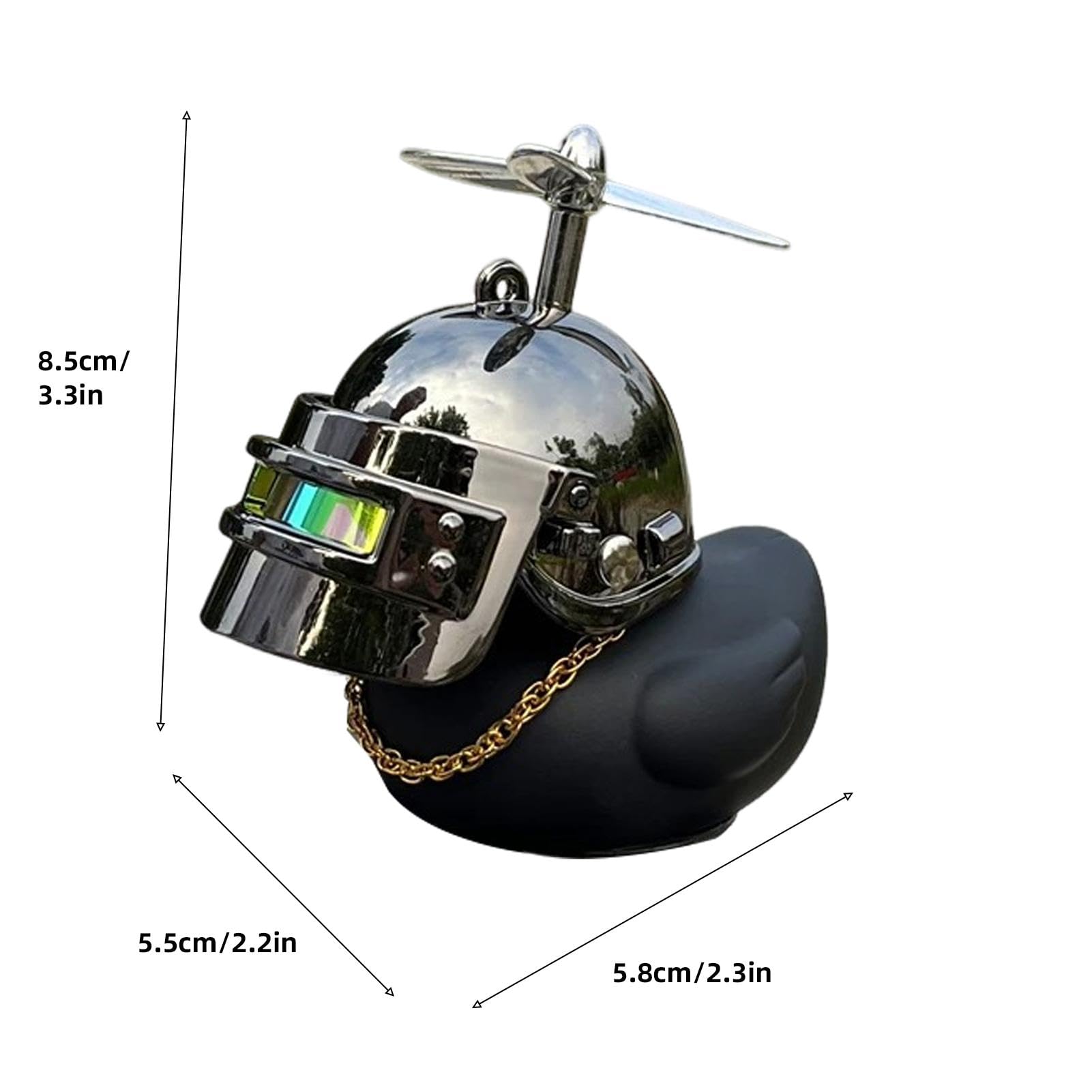 Wonuu Auto-Ornamente Gummiente – 2 Stück, Quietschend Mit Propellerhelm, Für Armaturenbrett Oder Fahrrad (gelb)