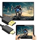 Flexible & Slim Mini HDMI to HDMI Cable 3.3FT, Soft & Ultra-Thin HDMI Type C to Type A Cord Support 4K@60Hz/2160P/1080P