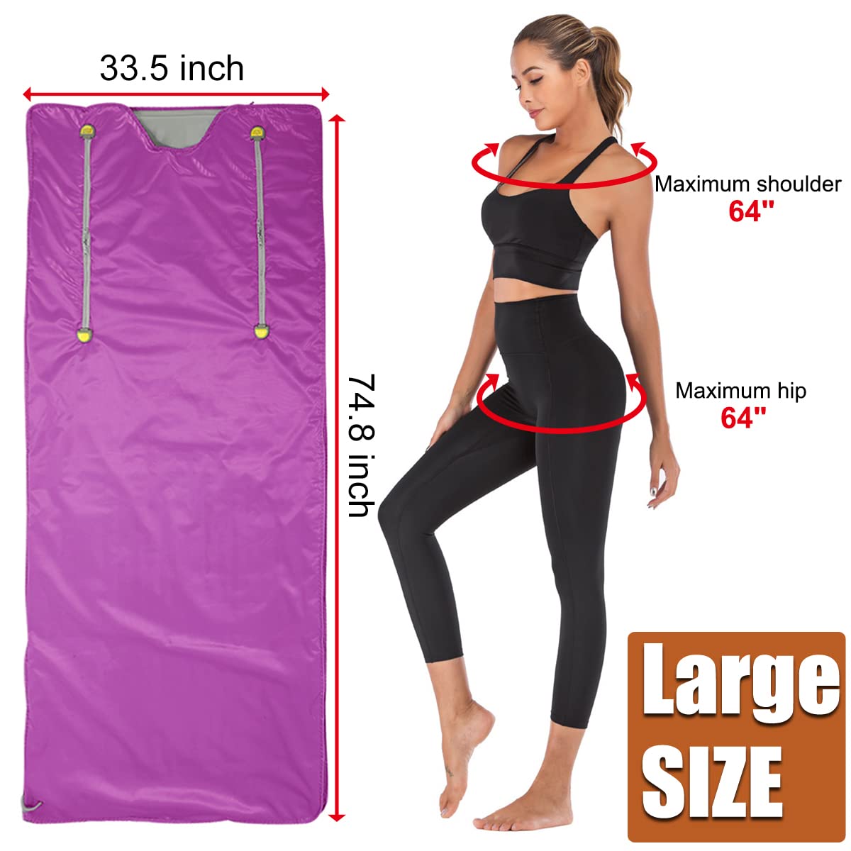 Vanell Far Infrared Sauna Detox Blanket - 2-Zone Spa Sauna Blanket, Overall Wrap Heating, FIR Technology, Zipper Type - Digital Body Heat Blanket