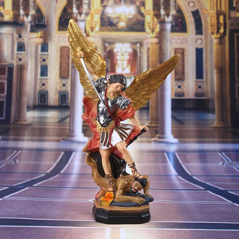 Estatua San Miguel Arcángel 22 cm Resina Multicolor miniatura 2
