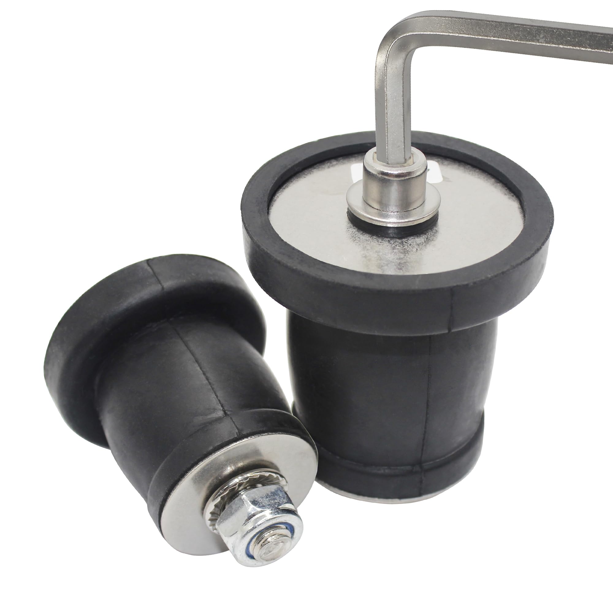 Joint mécanique extensible, bouchon de tuyau de nettoyage, bouchons d'expansion en caoutchouc et poignée de clé Allen amovible en acier inoxydable, couvercle d'égout de 4,5 à 5,3 cm, bouchons