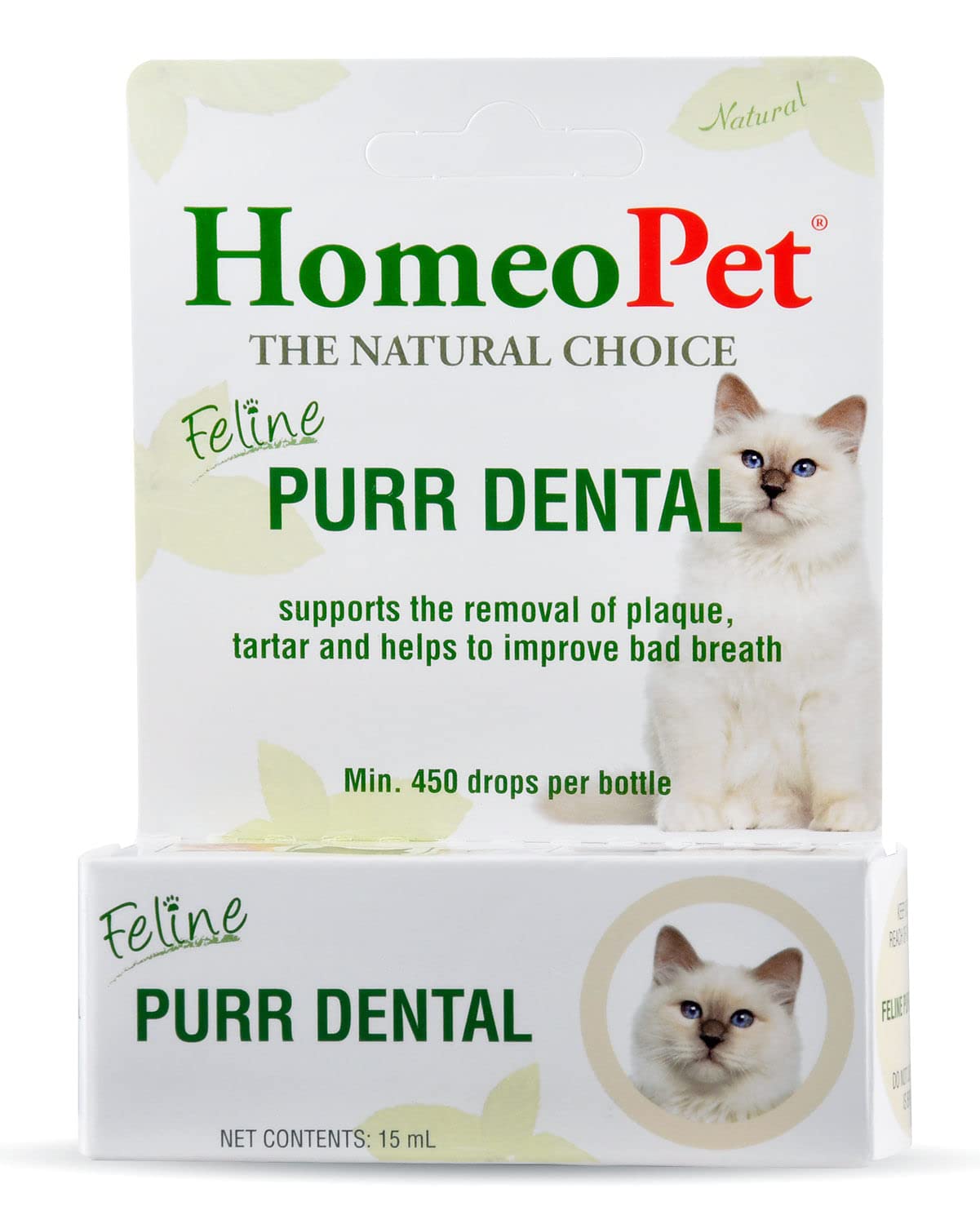 FELINE PURR DENTAL - 100% Natural Pet Medicine. For Healthy Teeth, Gums and Breath. Plaque Build-Up, Tartar & Bad Breath. No Brushing Required - 15 Milliliters, up to 90 doses per bottle