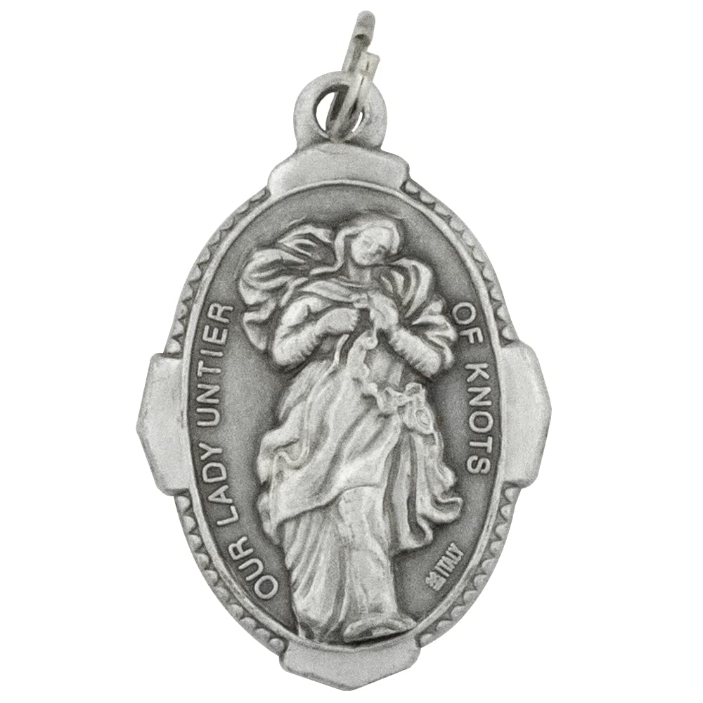 VenerareVenerare Silver-Tone Saint Medal Pendants | Comes with Prayer Card | Great Catholic Gift for Baptism, First Holy Communion, and Confirmation | Christian Accessory | Made in Italy