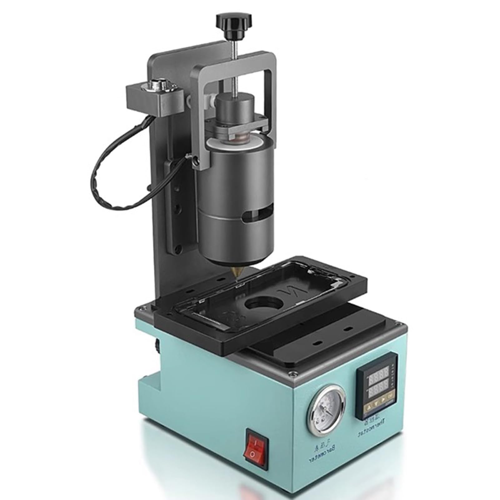 FHRKA Semi Automatic Glue Dispenser,Glue Dispensing Machine,10CC 30CC Hot Melt Adhesive Glue Dispenser with Positioning (10CC)