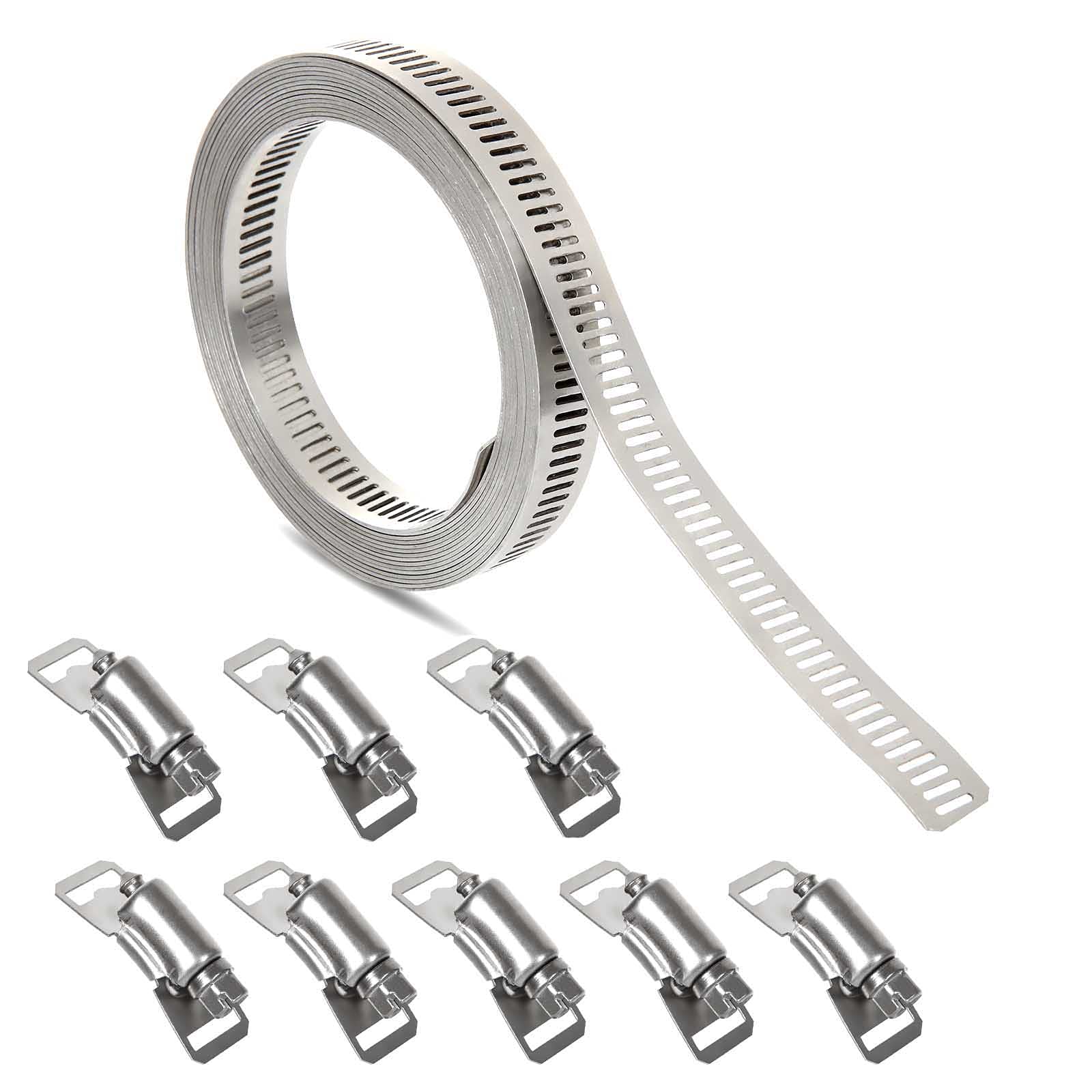 Buy Stainless Steel Hose Clamps Clamp Worm 11.5 ft and 8 Pieces