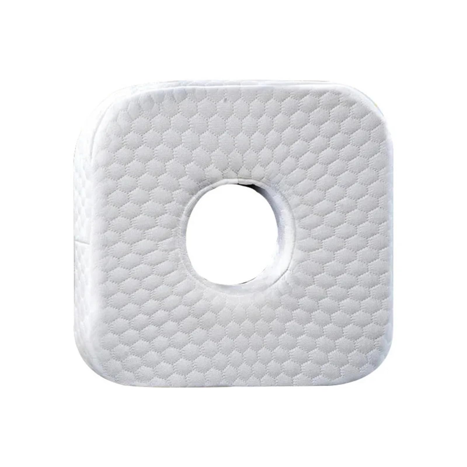 Ayztantine Ear Piercing Pillow with an Ear Hole Cotton Filling Ear Piercing Pillow Breathable Ergonomic Guard Comfortable Curved Side Sleeping(White)