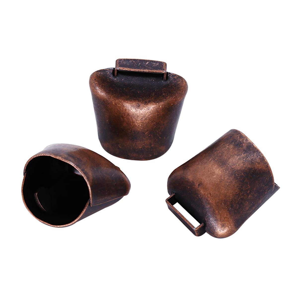 Queenbox 10 Pcs Cow Horse Sheep Grazing Copper Bells Cattle Farm Pet Animal Copper Loud Bronze Bell, Red