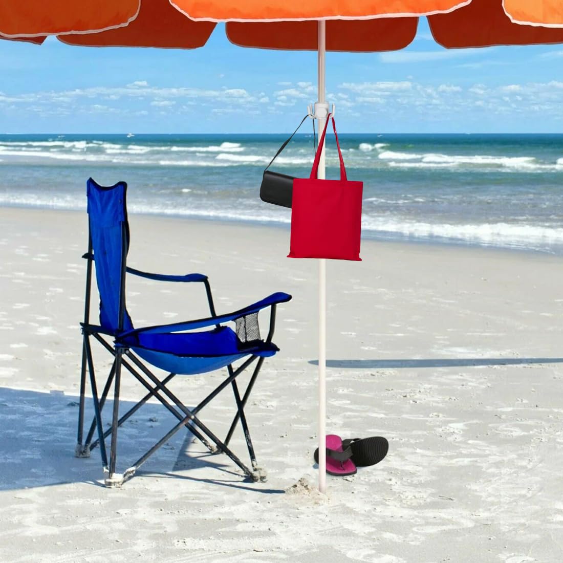 ZORVUJI Sonnenschirm Haken 4-Zacken, Verstellbarer Aufhängehaken für Strandschirm, Camping und Reisen – Leicht, Strapazierfähig, Ideal für Handtücher, Taschen, Sonnenbrillen Küche, Haushalt & Wohnen