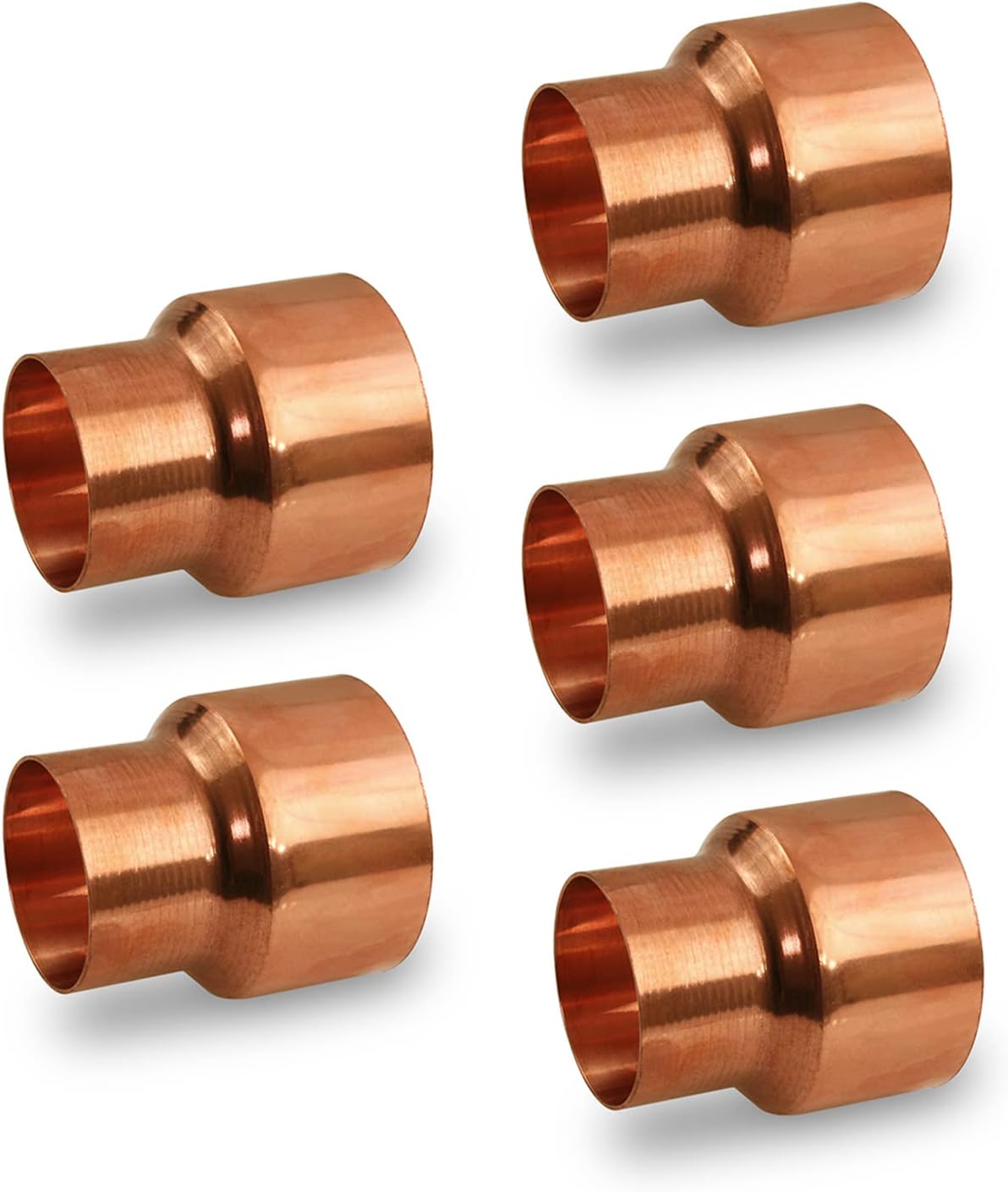 Supply Giant DDSD1252-5 Reducing Copper Coupling Fittings With Sweat Ends And Rolled Tube, 1-1/4 X 1 Inch