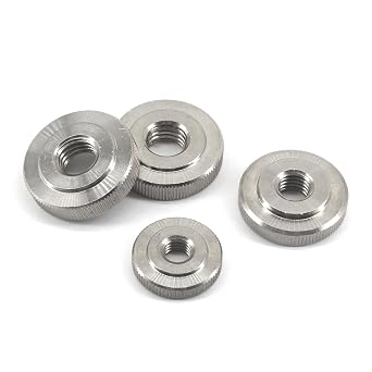(4 Pieces) M12 Round Knurled Thumb Nut 304 Stainless Steel Metric Thread Nuts Hand Screw Knobs Lock Adjusting Nuts Fasteners for 3D Printer Parts