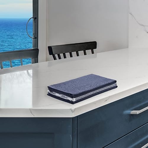 Miniatura 5 de Nautica Juego de 3 toallas de cocina 100  algodón 18 x 28 pulgadas paños de limpieza reutilizables súper absorbentes toallas de té toallas de mano